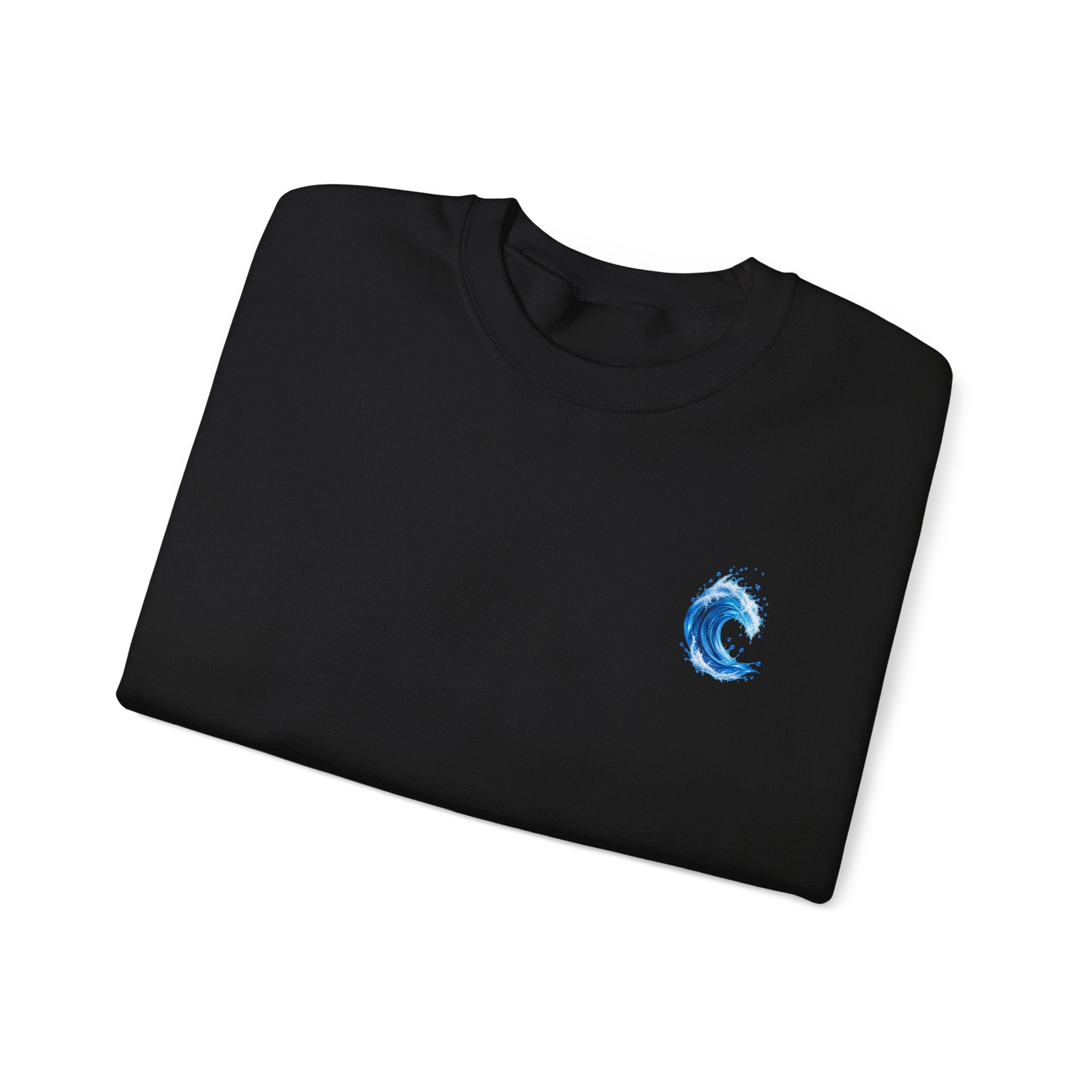 Wave Graphic Sweatshirt — Blue Ocean Crest Crewneck