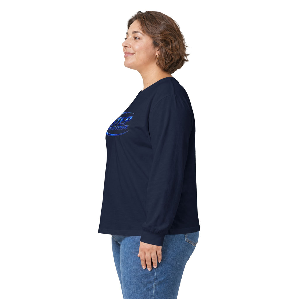 Long Sleeve Tee - "Step with Spark" Logo Athletic Casual
