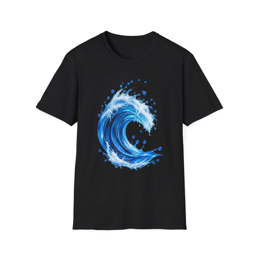 Ocean Wave T-Shirt — Blue Water Splash Graphic Tee