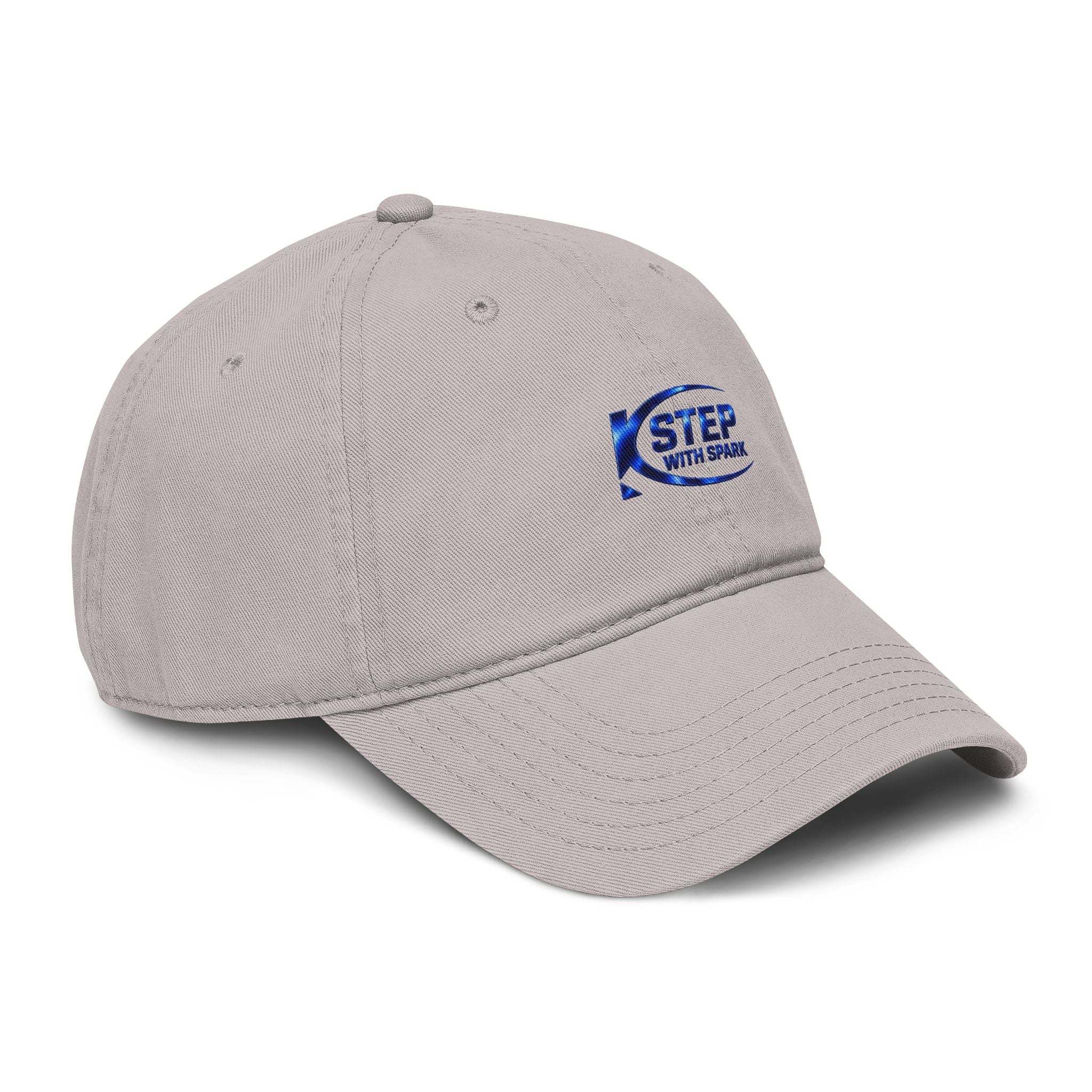 Washed Baseball Cap — "Step with Spark" Embroidered Logo Hat