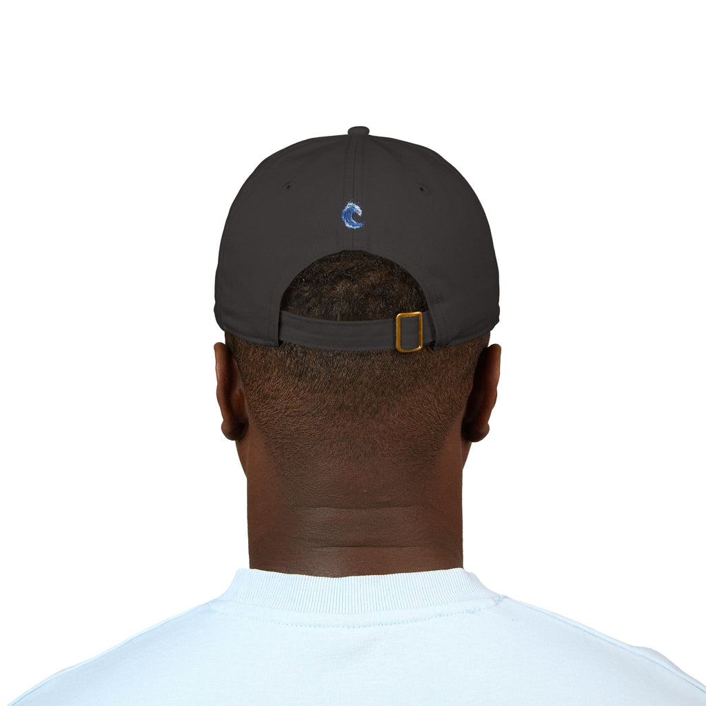 Embroidered Blue Wave Organic Baseball Cap — Eco-Friendly Surf Hat