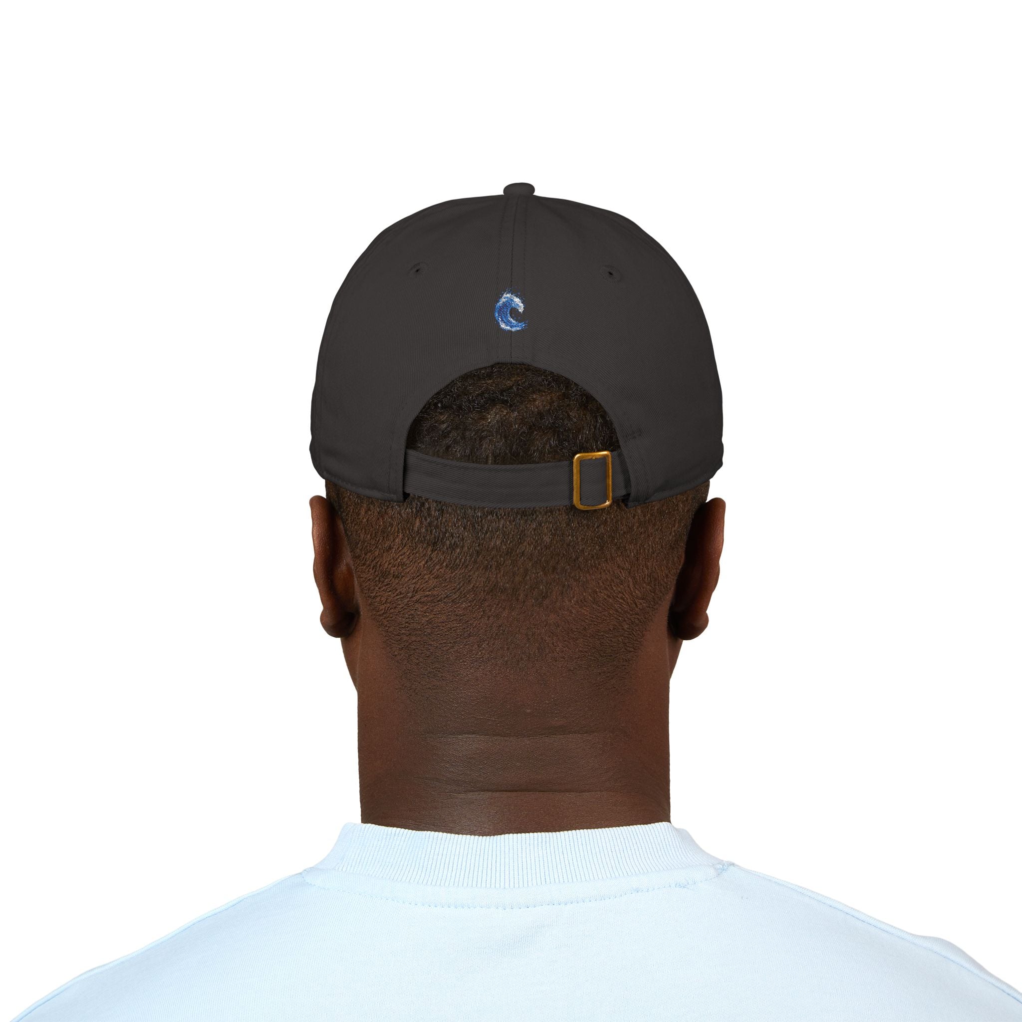Embroidered Blue Wave Organic Baseball Cap — Eco-Friendly Surf Hat