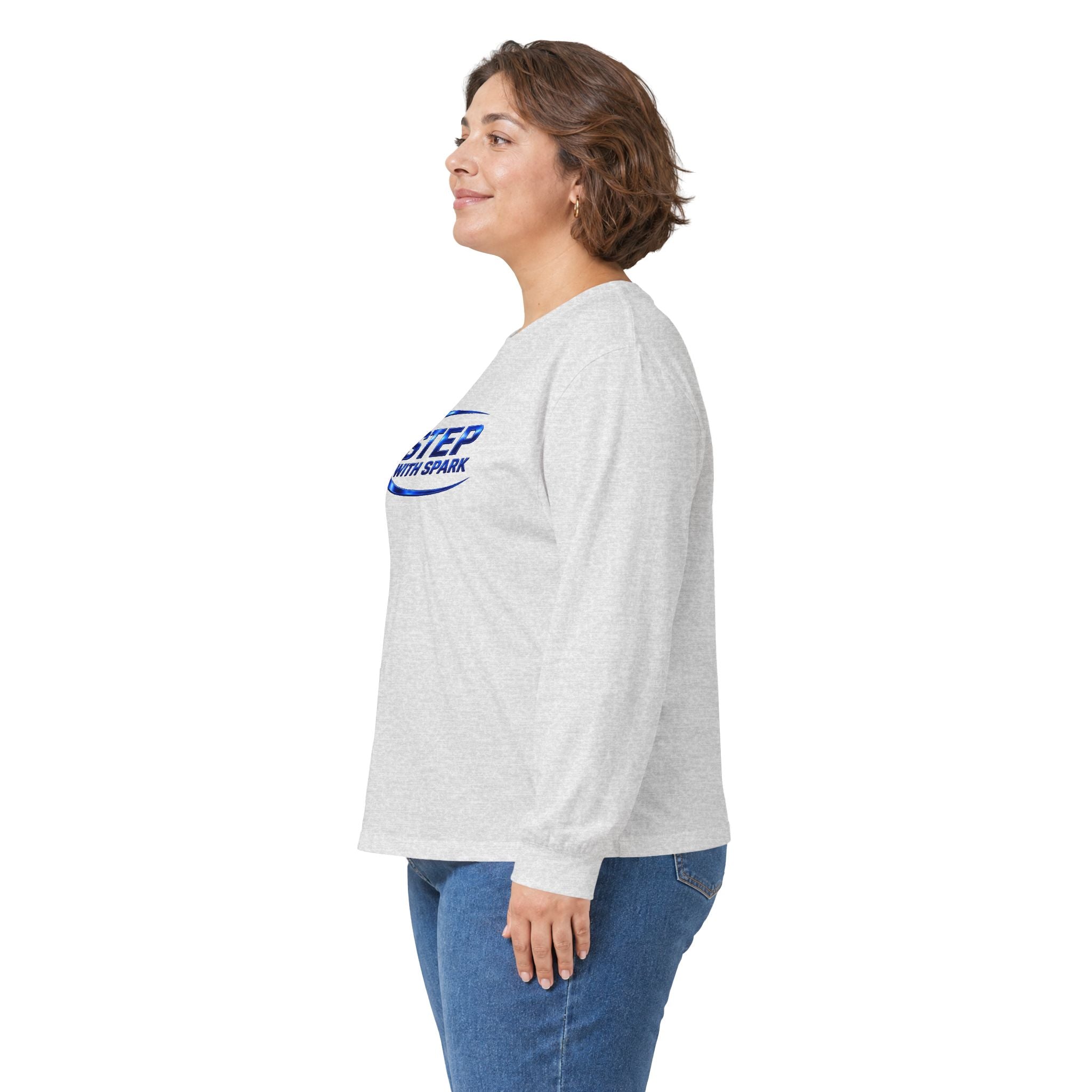 Long Sleeve Tee - "Step with Spark" Logo Athletic Casual