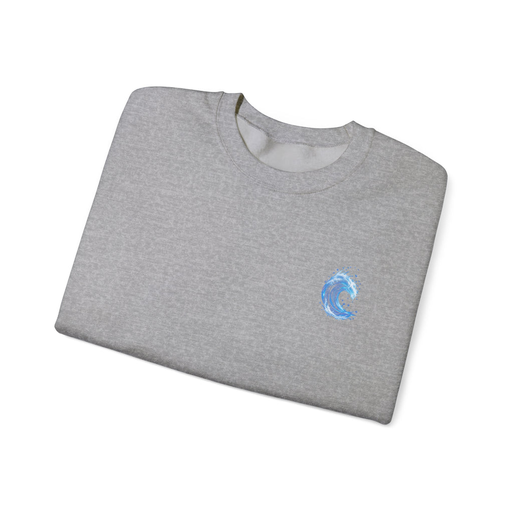 Wave Graphic Sweatshirt — Blue Ocean Crest Crewneck