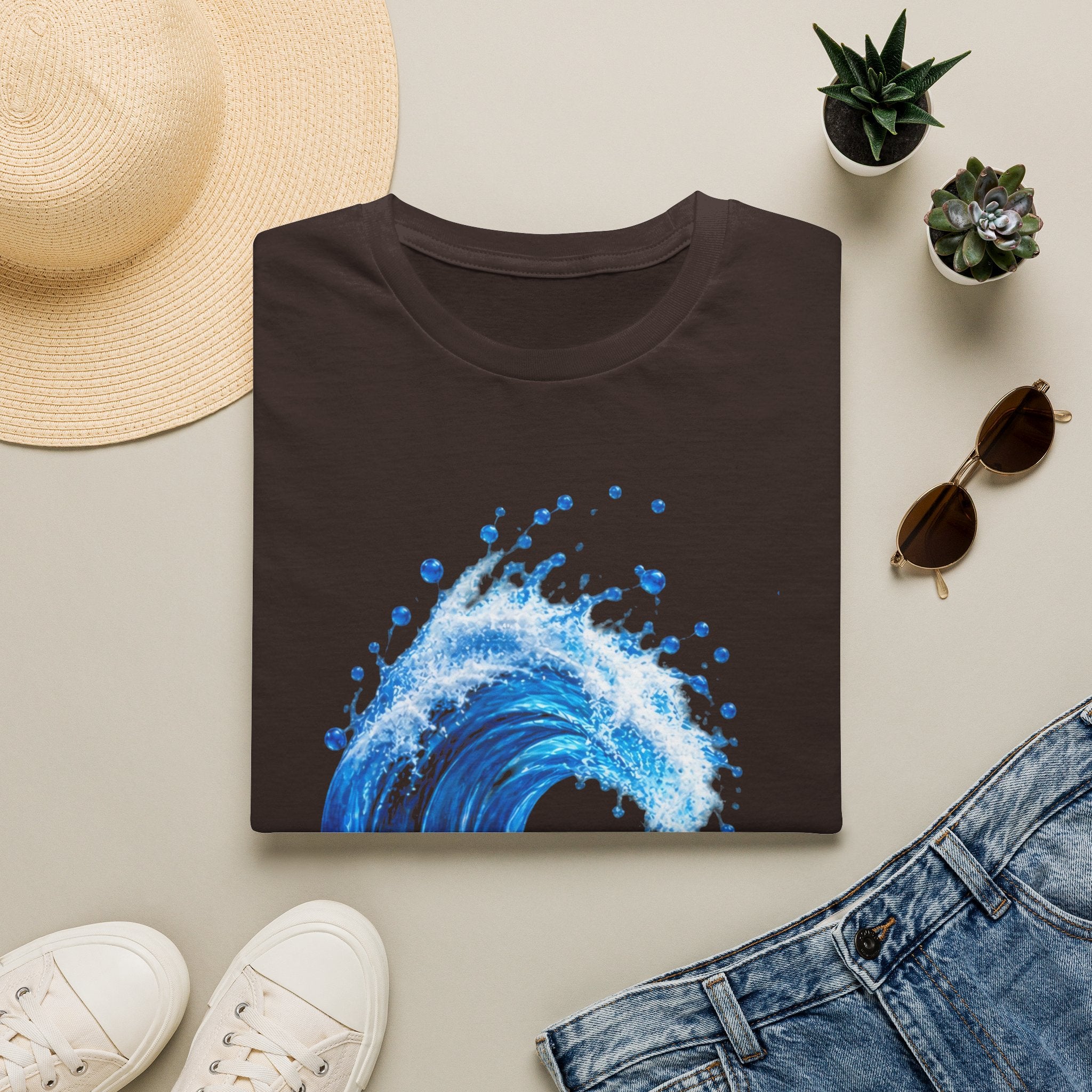 Ocean Wave T-Shirt — Blue Water Splash Graphic Tee