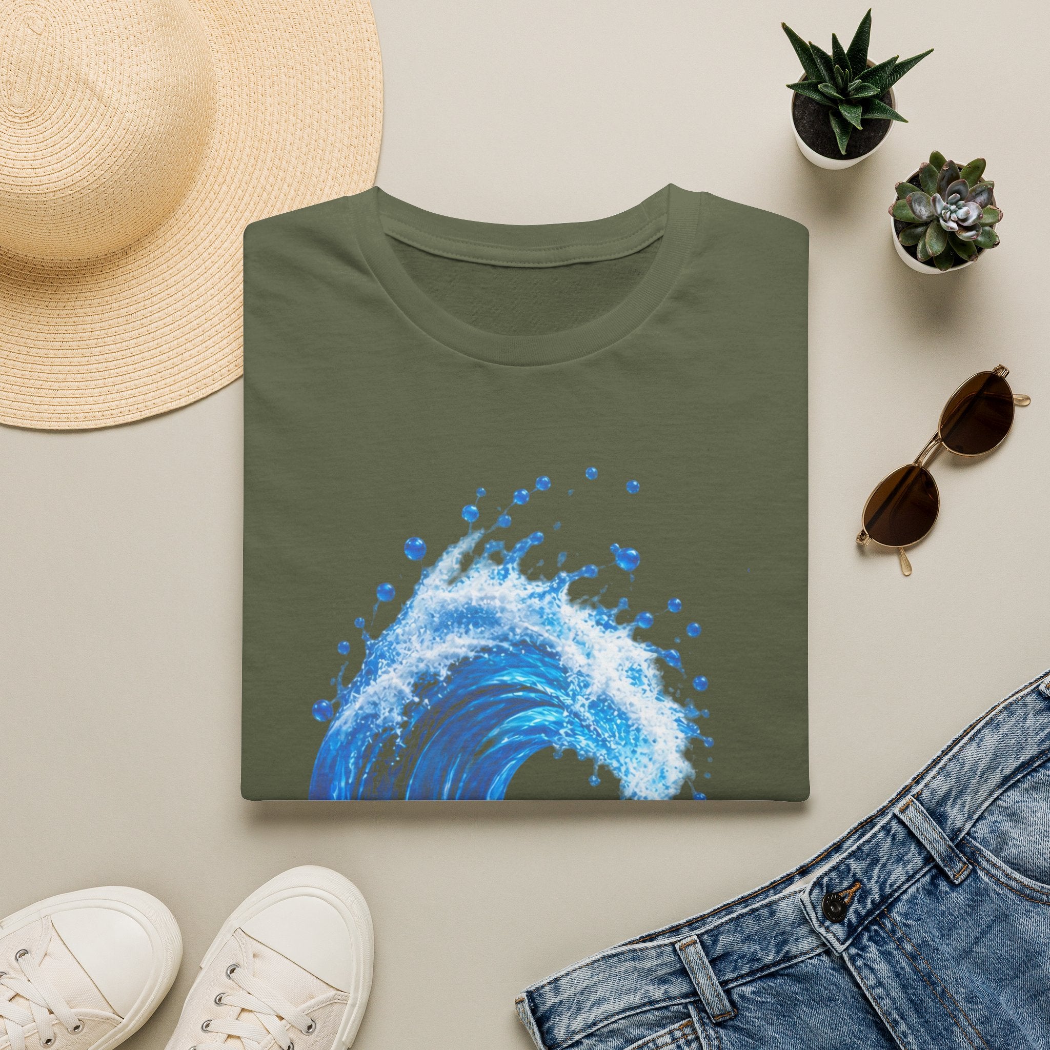 Ocean Wave T-Shirt — Blue Water Splash Graphic Tee
