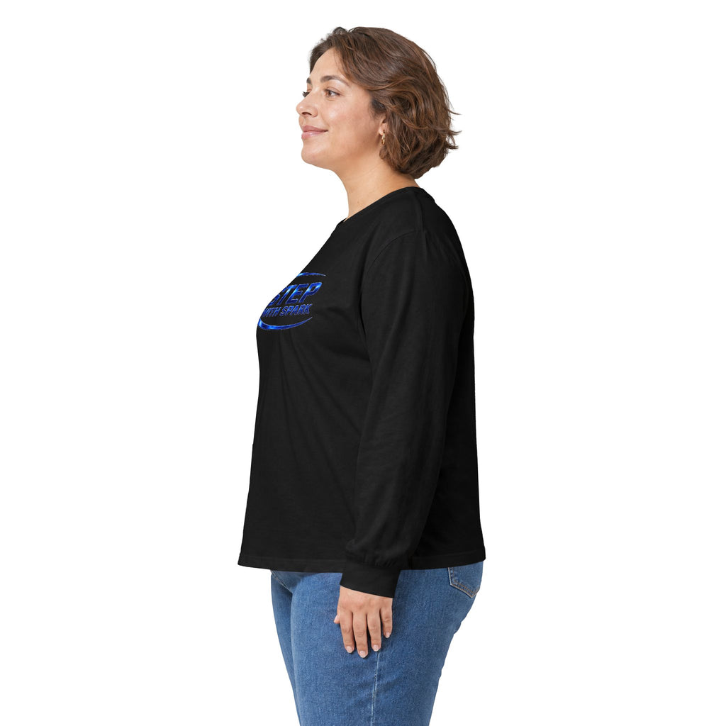 Long Sleeve Tee - "Step with Spark" Logo Athletic Casual