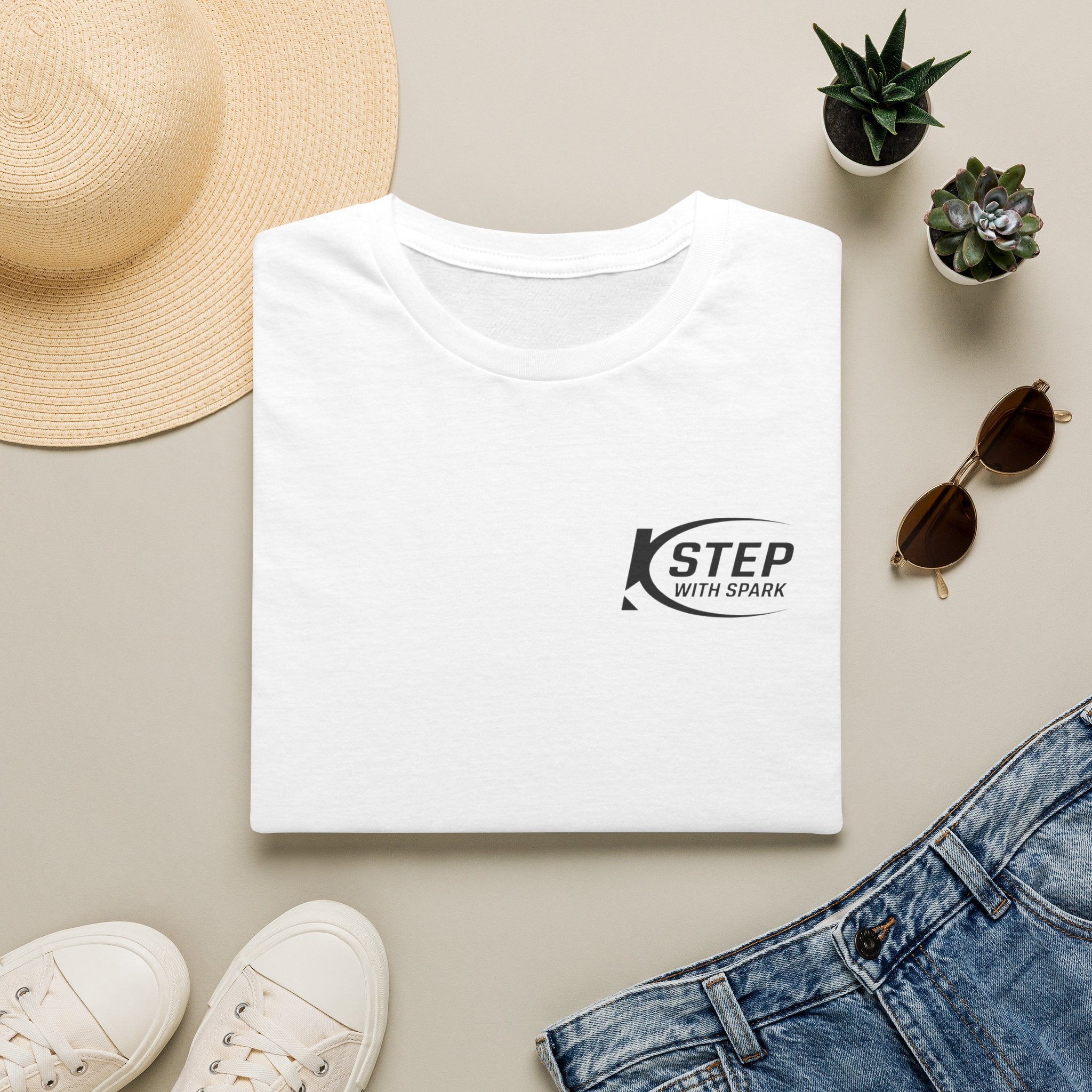 Step With Spark Logo T-Shirt — Minimal Athletic Casual Tee