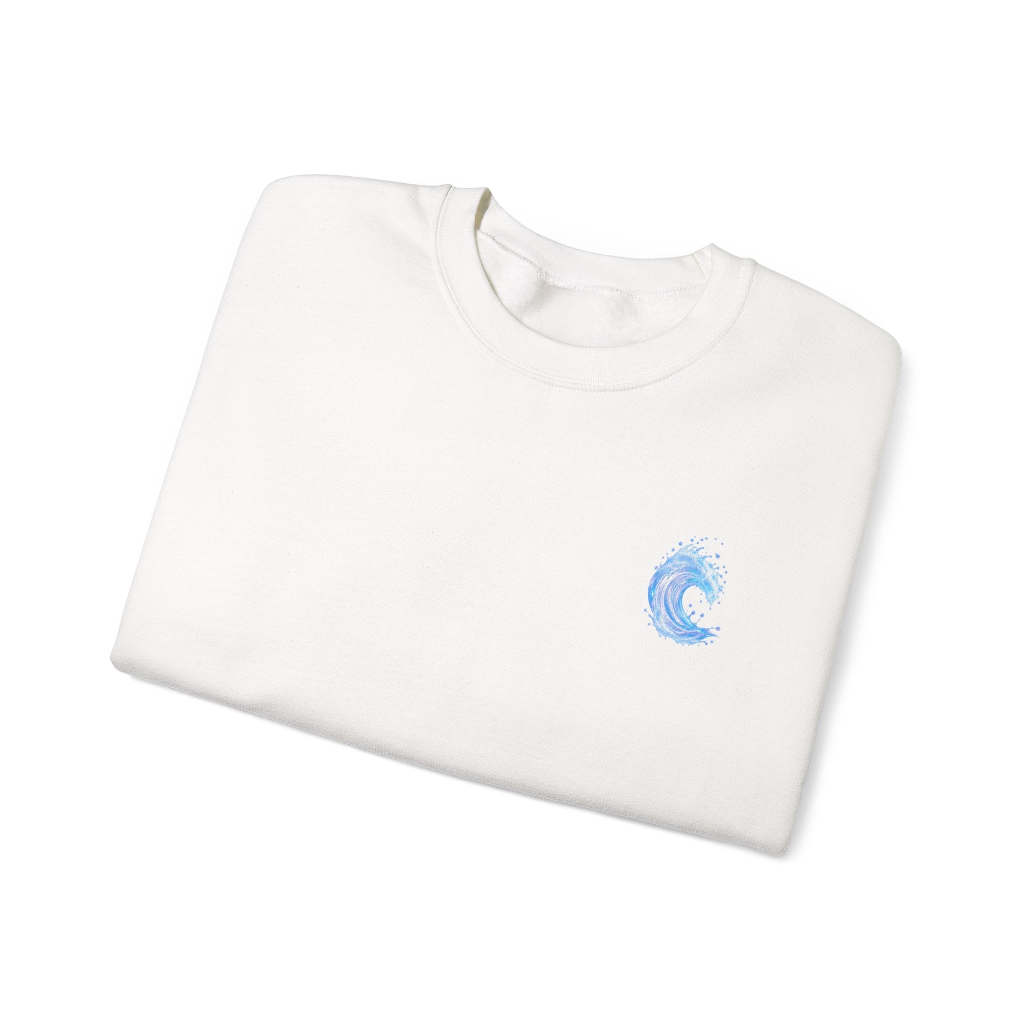 Wave Graphic Sweatshirt — Blue Ocean Crest Crewneck