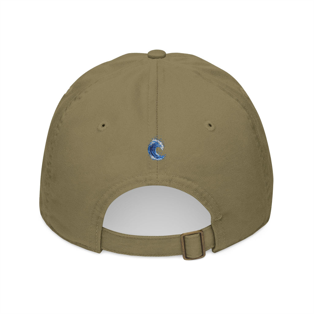 Embroidered Blue Wave Organic Baseball Cap — Eco-Friendly Surf Hat