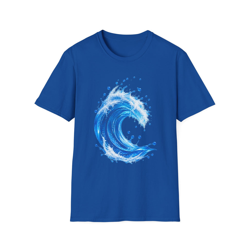 Ocean Wave T-Shirt — Blue Water Splash Graphic Tee
