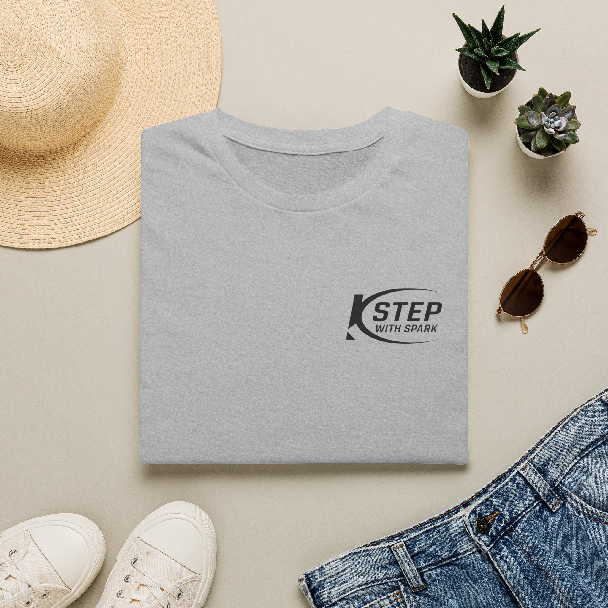 Step With Spark Logo T-Shirt — Minimal Athletic Casual Tee