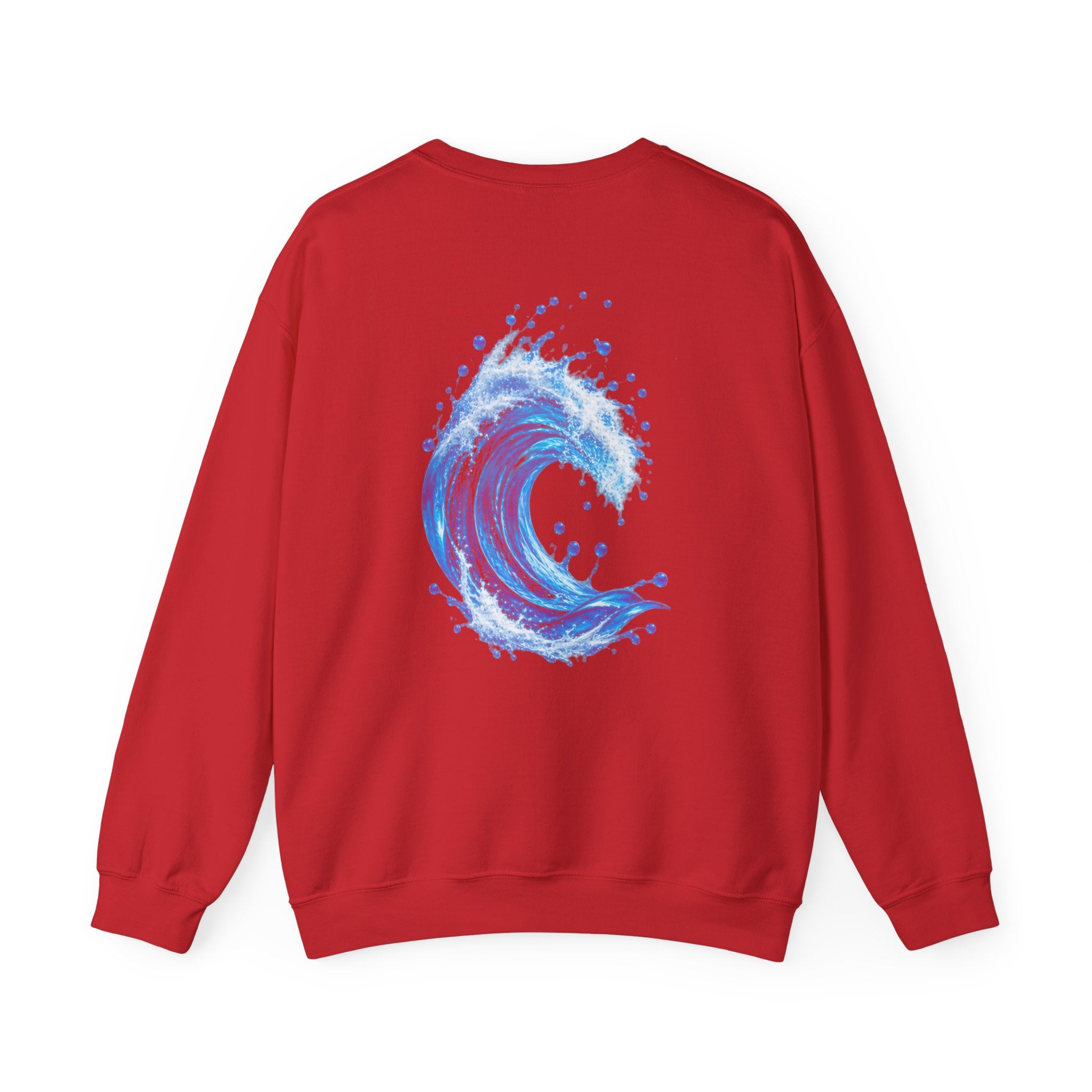 Wave Graphic Sweatshirt — Blue Ocean Crest Crewneck