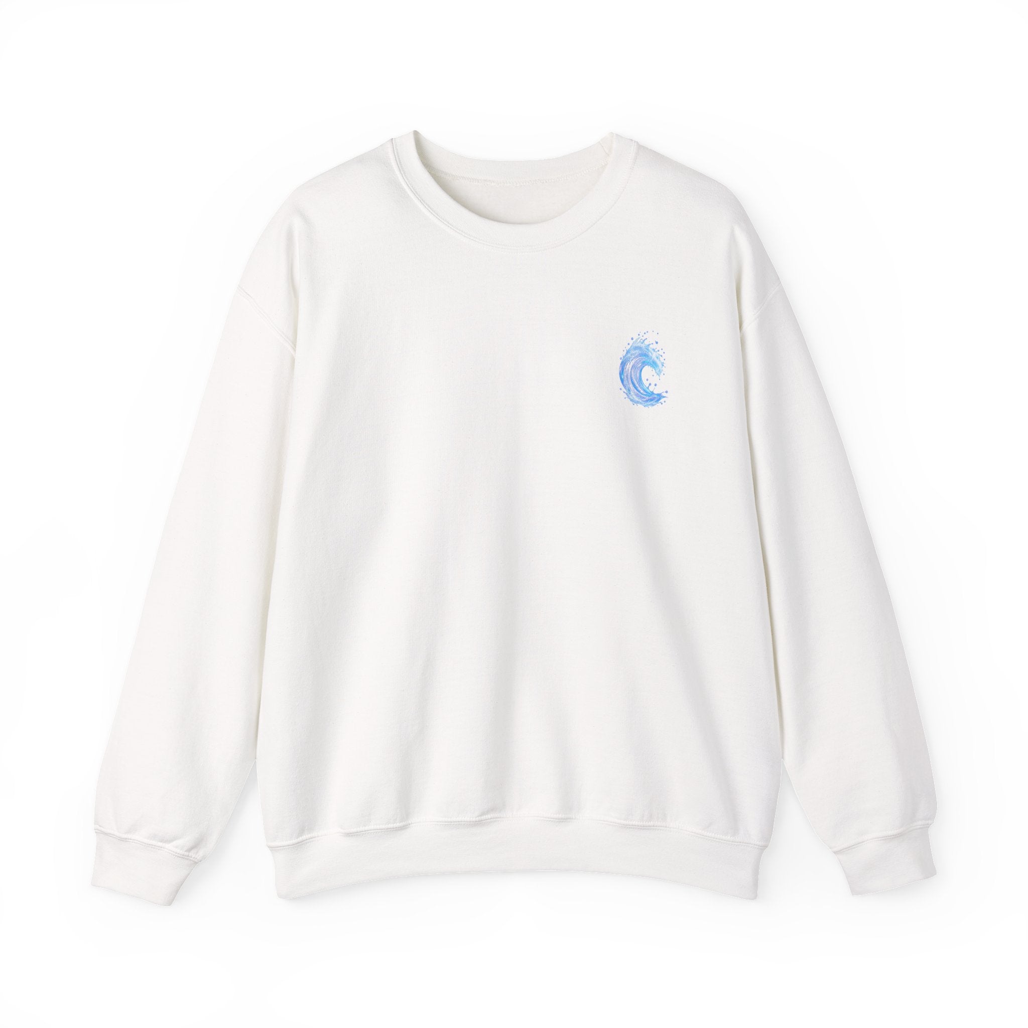 Wave Graphic Sweatshirt — Blue Ocean Crest Crewneck