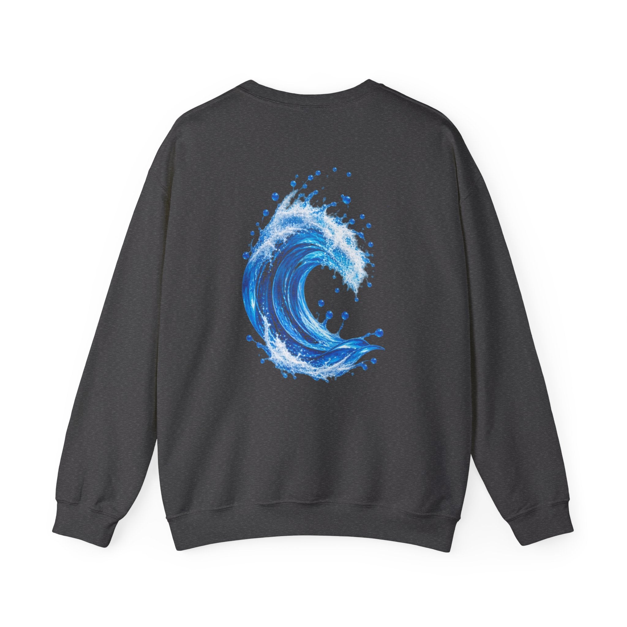 Wave Graphic Sweatshirt — Blue Ocean Crest Crewneck