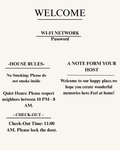 Luxury Airbnb Welcome Sign Template | Minimalist Guest Check-In & Wi-Fi Poster | Editable Canva Template (8x10 in)